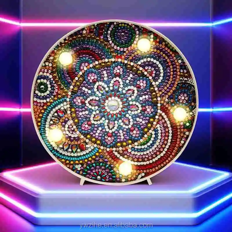 Special Shape+Round Diamond Art Table Decor Desktop Diamond Painting  Ornament