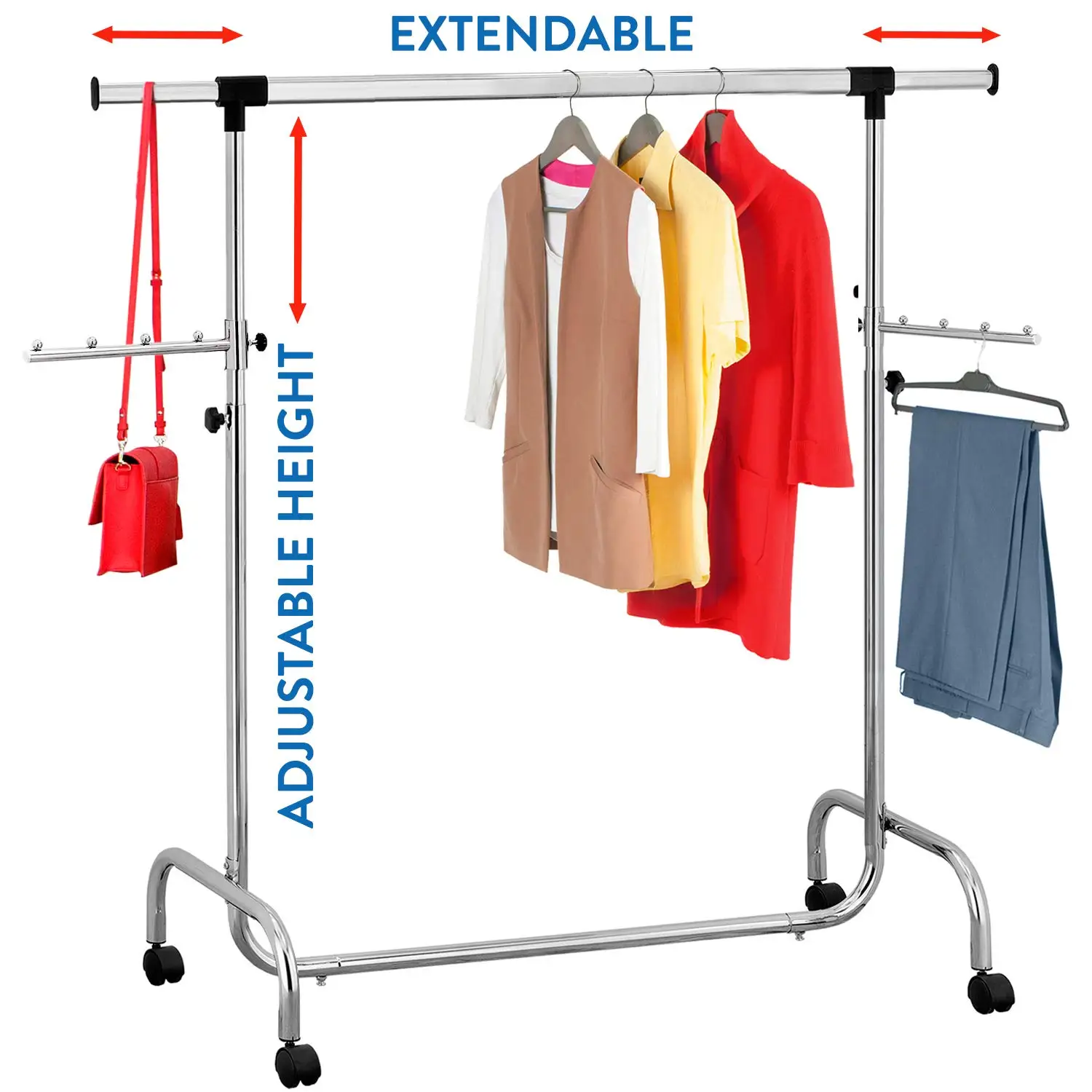 Modern Design Stainless Steel Metal Foldable Garment Clothes Rack With
