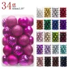 High quality in stock cheap christmas balls set plastic ball box set 4cm 34pcs Hot Pink Christmas Ball Decoration