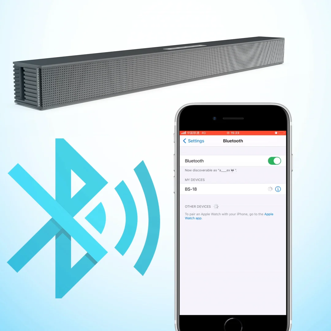 BS-18 Mini Black Bluetooth Sound Bar 20W 2.0 Channel Speaker for