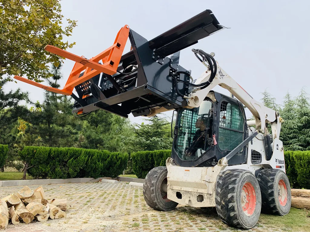 Skid Steer Wood Processor Log Processor With Hydraulic Wedge And Lifter