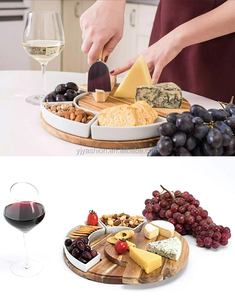 Wooden Cheese Cutting Board Set Wood Cheese Serving Platter Board With 3 Knife Set Buy Wooden