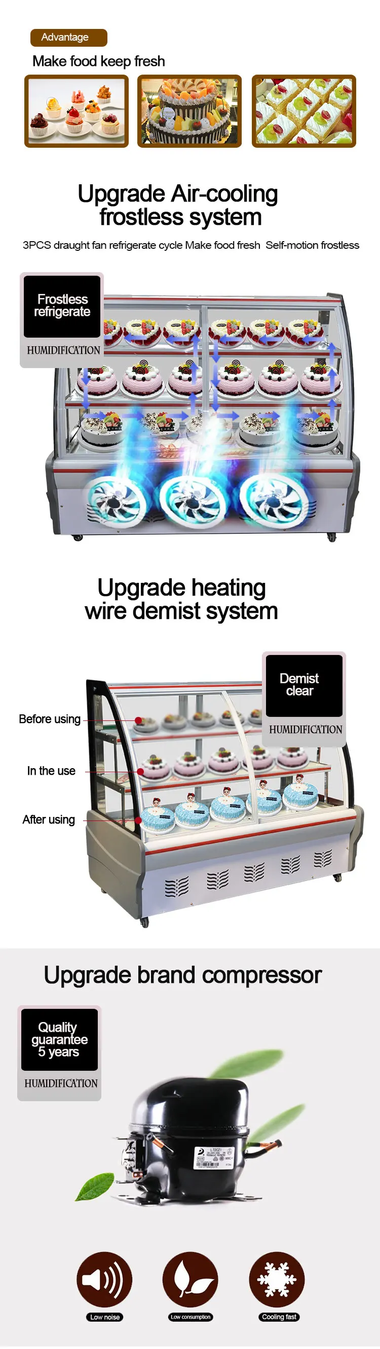 commercial cake display fridge