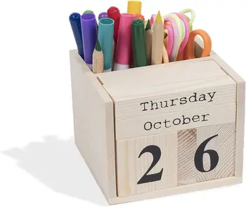 unfinished wood block calendar