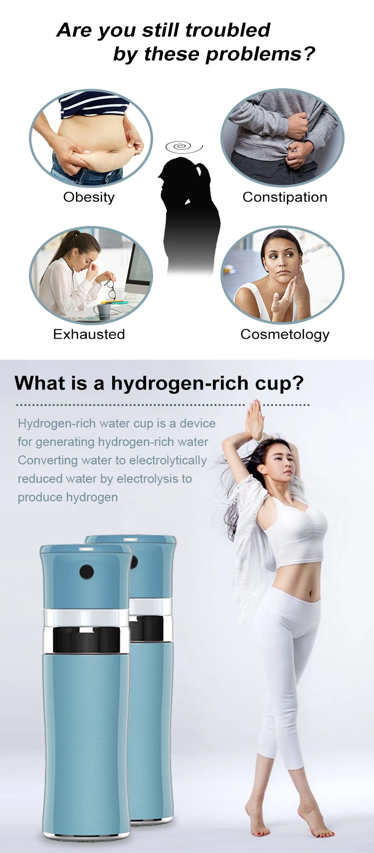 Health Energy Hydrogen Generator Sports Water Bottle Hydrogen Rich Bottle