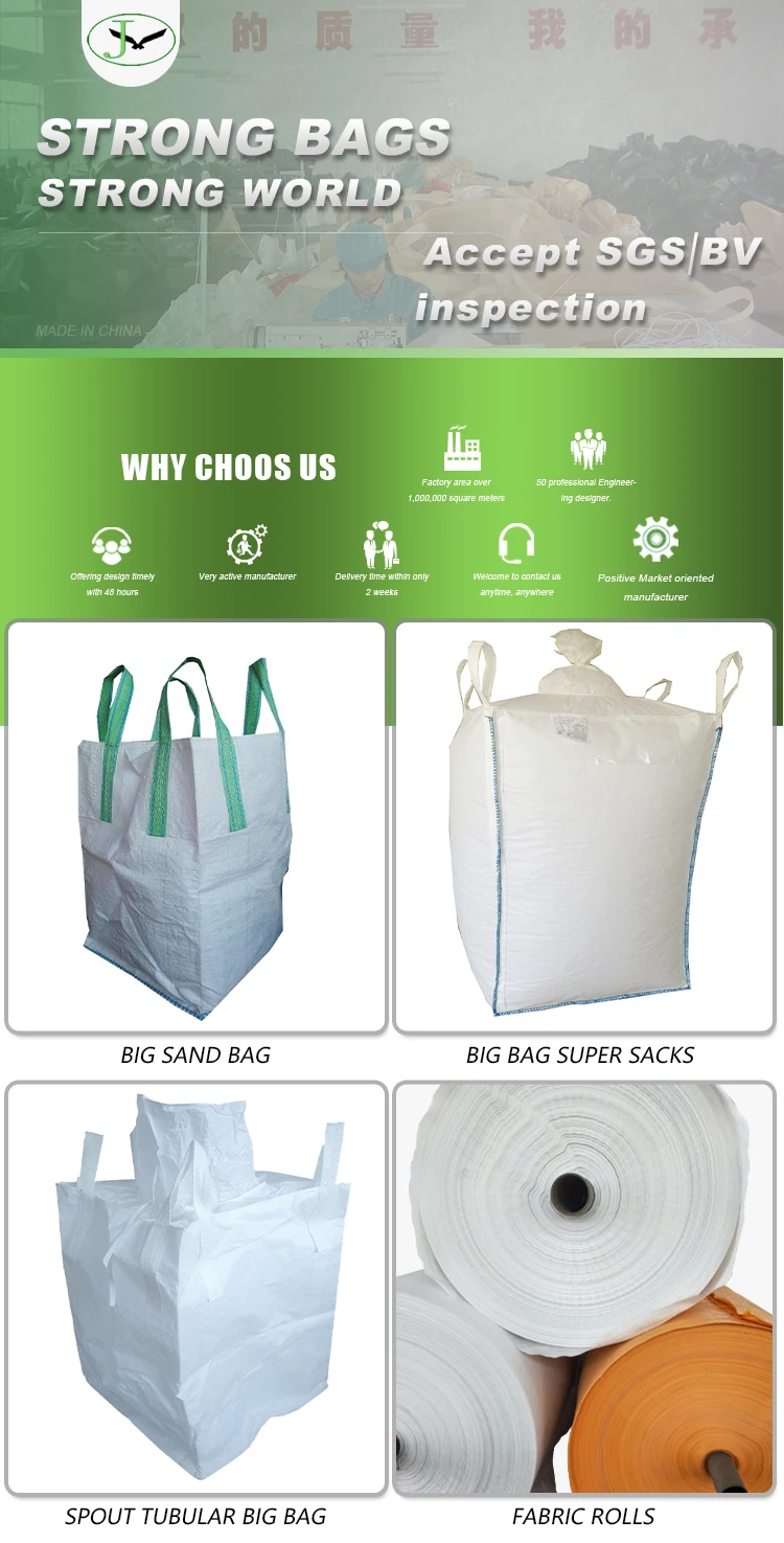 Gravel 1000kg Big Factory Lifting Ton Bag Virgin Fibc Customized Big