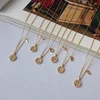 Custom 925 sterling silver jewelry Champagne gold plated A-Z Twenty six letter diamond pendant necklace