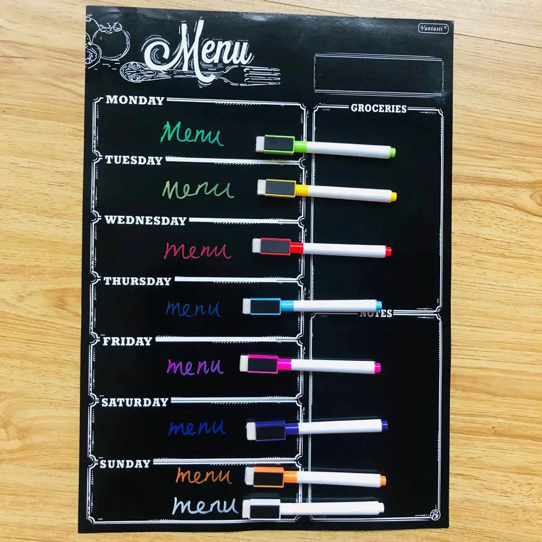 Weekly Menu Planner Grocery List Dry Erase Board 7 Day