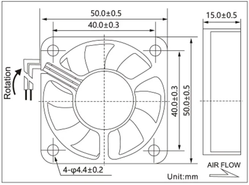 50mm Micro 50x50x15 Mm 5v/12v/24v Dc Brushless Ventilation Fan 5015 ...