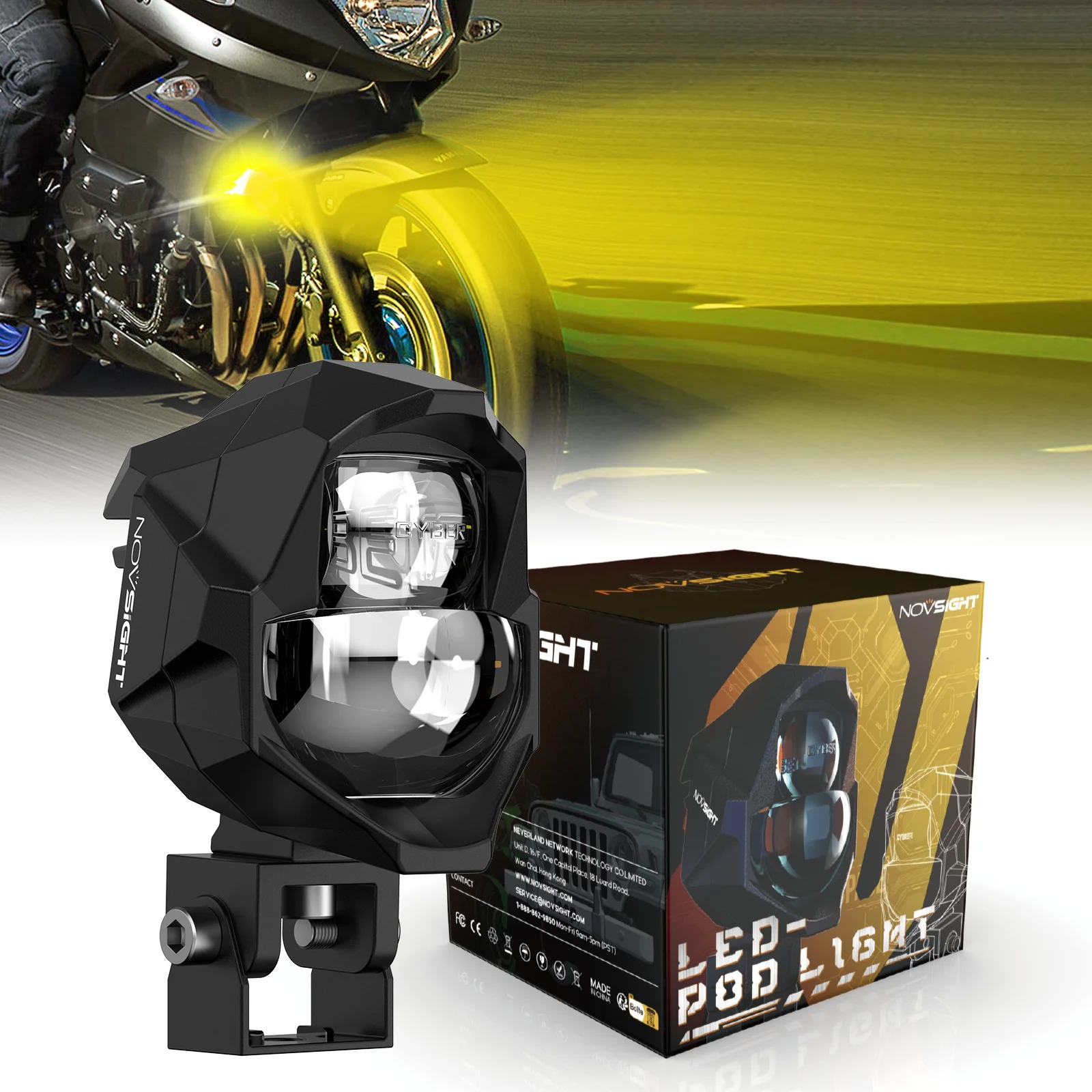 Novsight WL13 Motorcycle LED Spotlight - High-Quality Lighting