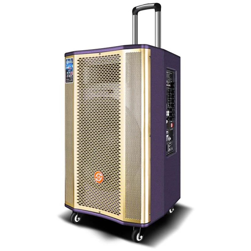 15" inch 200W big power outdoor karaoke wooden trolley speaker portable bluetooth speaker - ANKUX.COM