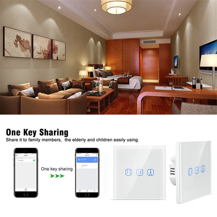 Glass Panel EU 240V Zigbee Smart Touch Switch WiFi Controlled Curtain Switch - ANKUX.COM