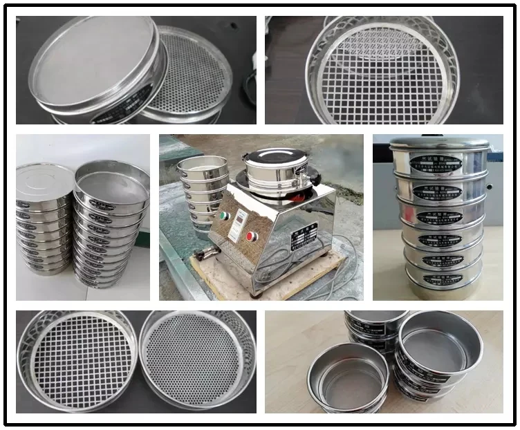 Industrial 200mm Diameter Soil Flour Sieve Mesh Size Laboratory Brass