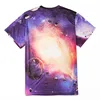 Bright Starry Sky Unisex 3D Colorful Print Graphic Coloured Short Sleeve Round Collar Tee Fashion Men/Women Teens T Shirt 100%