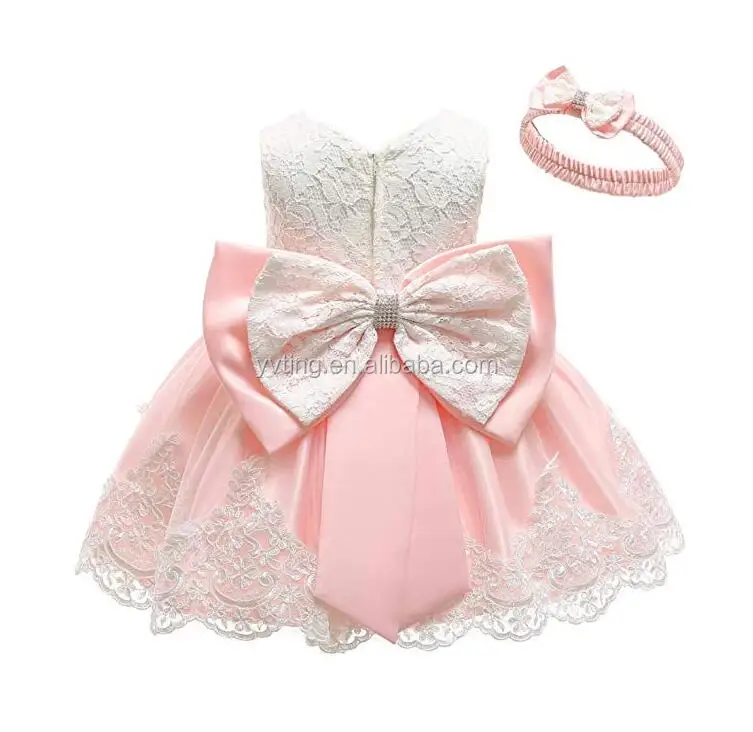 Fashion Girl Cute Bow Princess Dress Sleeveless Birthday Mesh Breathable Princess Dress