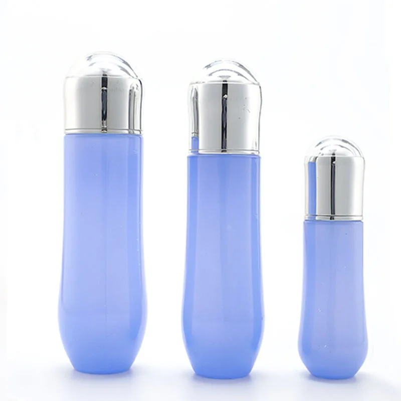 Cosmetic glass bottle set -- luxury skincare  packaging container manufacturer--new design with pump&spray&silver cap manufacture