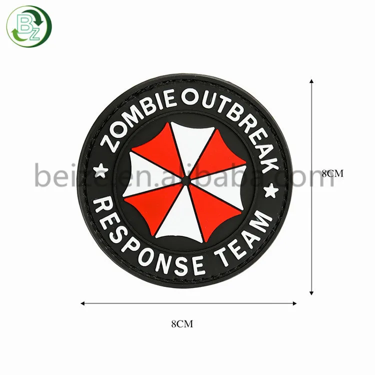 04 ZOMBIE OUTBREAK RESPONSE TEAM SKULL 3D PVC TACTICAL MILITARY HOOK LOOP PATCH 