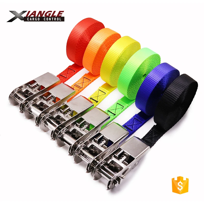 2.5cm 800kgs Ratchet Endless Loops Tie Down Buckle Straps Without Hooks With 304 Stainless Steel