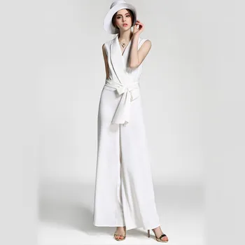 white chiffon jumpsuit womens