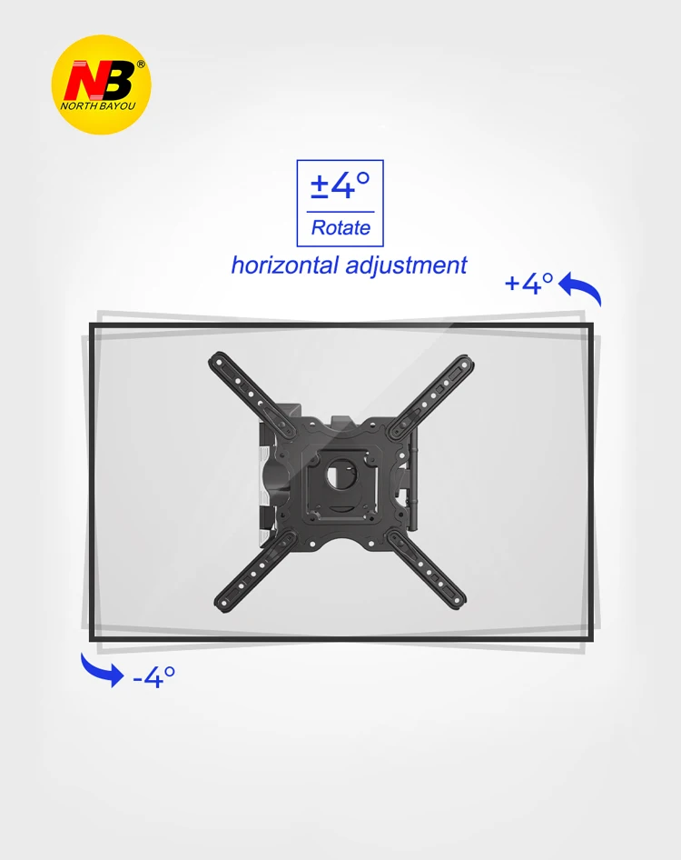 Nb P4 Tilt Adjustable Arm Support 90 Degree Swivel Tv Wall Mount For 32