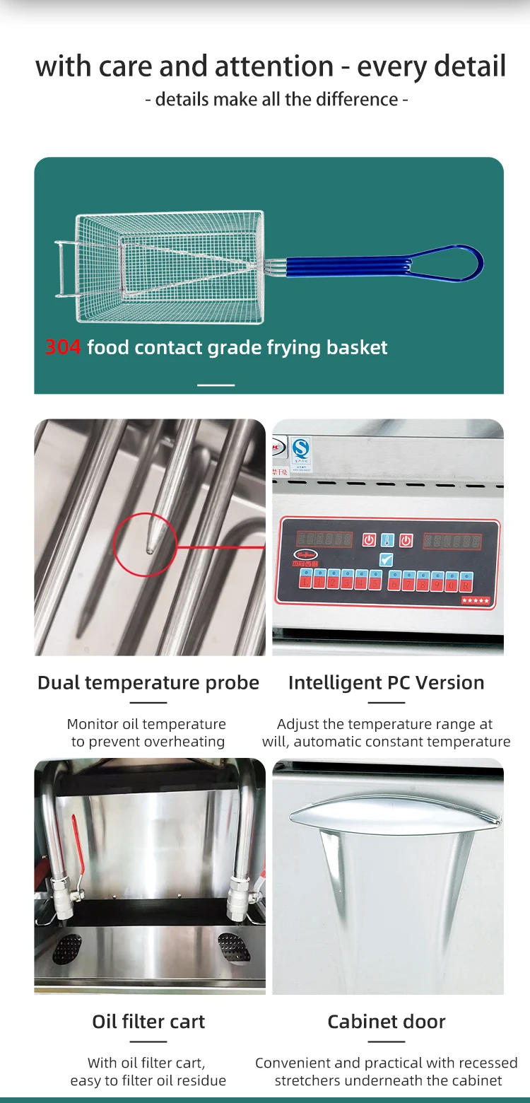 Jieguan DF-32A Commercial Vertical Computer Electric Fryer 2-Tank 14 ...