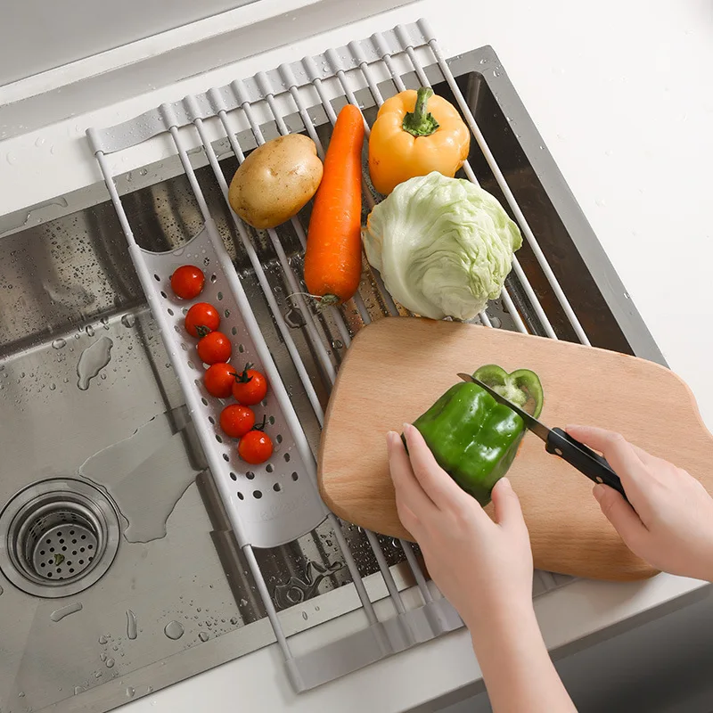 100 Food Grade Kitchen Collapsible Silicone Draining Rack Silicone