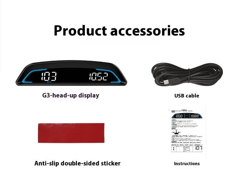 Universal Digital Speedometer 5 Inch LED Head-Up Display Car HUD with ...