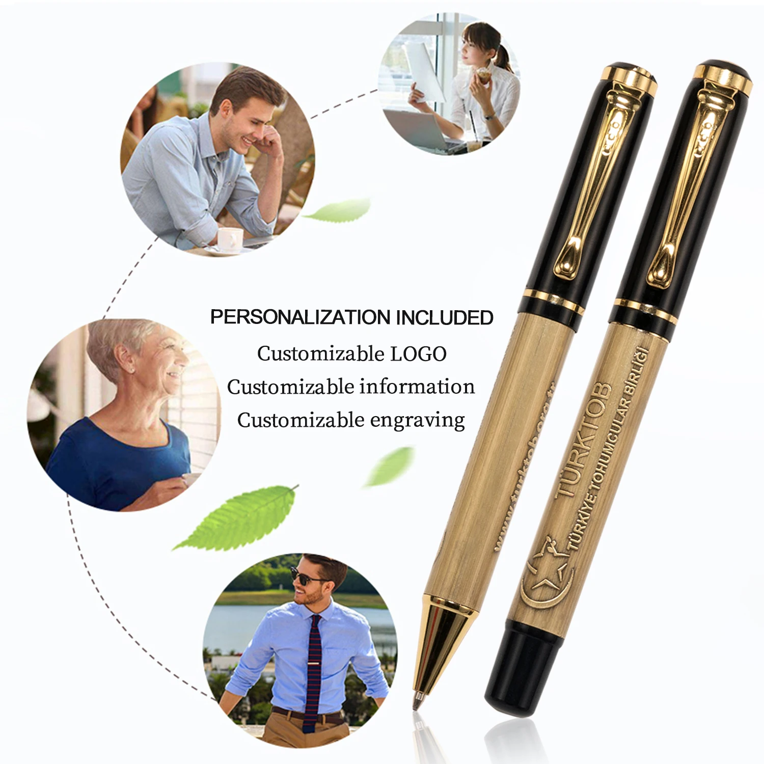 New Cool Black Ink Luxury Golden Metal Premium Ballpoint Pen Metallic