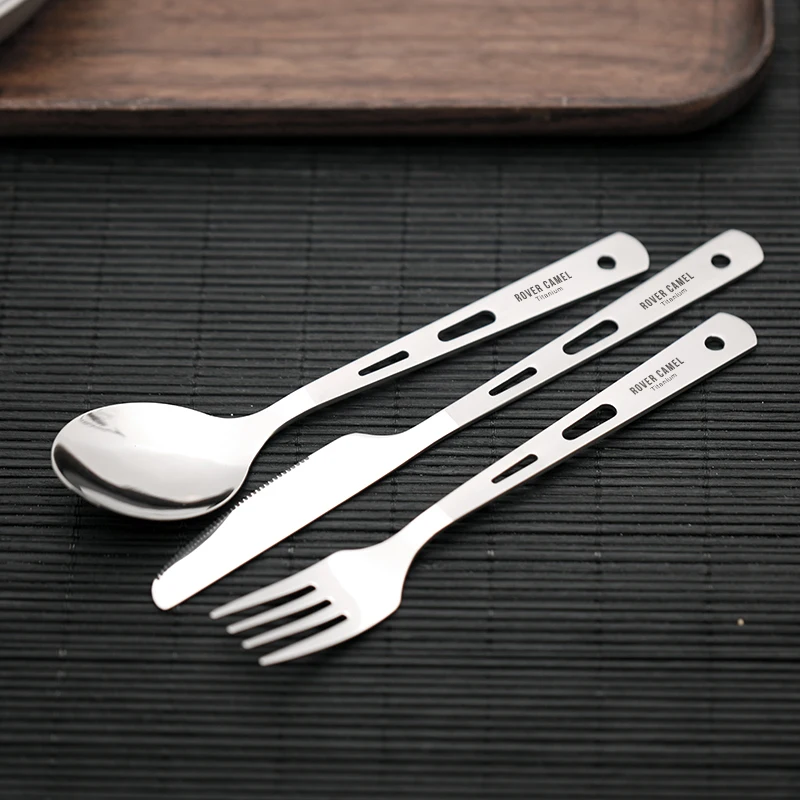 Titanium Utility Cutlery Set Lightweight Knife Fork Spoon Set For Home