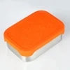 New Silicone Lid cover Rectangle Stainless Steel Lunch Snack Food Storage Container Leak proof