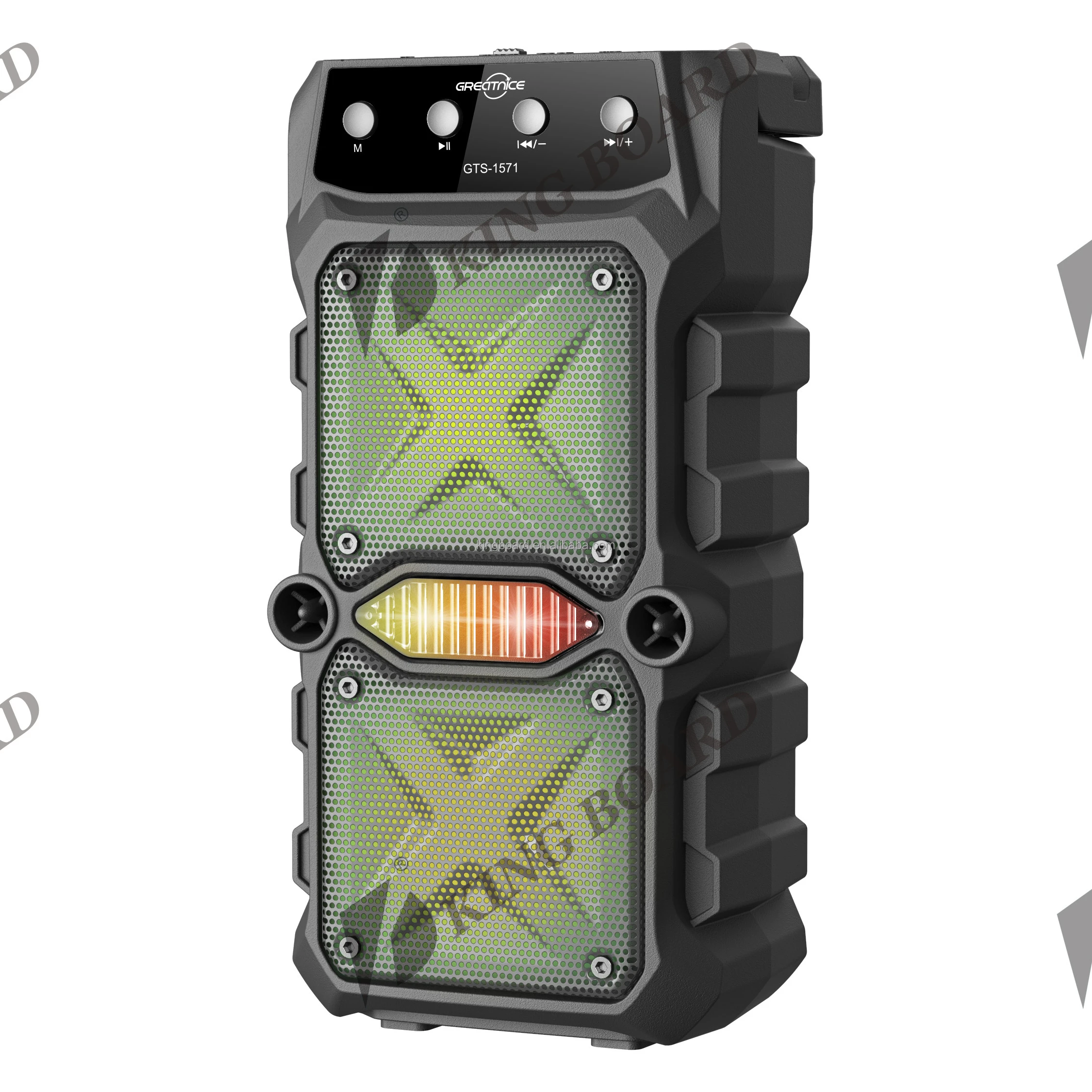 Greatnice GTS-1283 portable speaker with RGB LED lights and handle