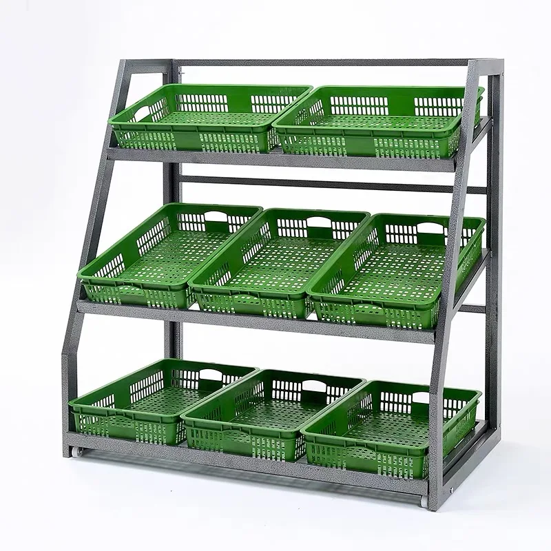 Supermarket Fruit and Vegetable Display Racks by BYID