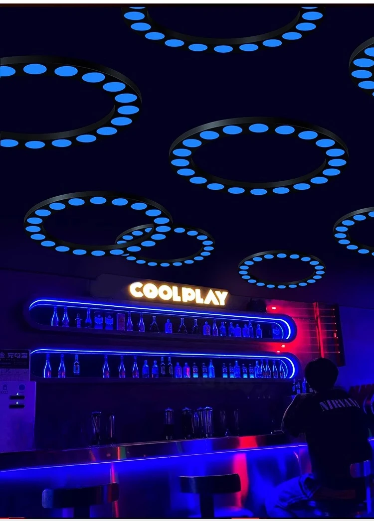 product creative iron atmosphere ring light for barbecue gyms hot pot restaurants and decorative colors colorful music bars-10