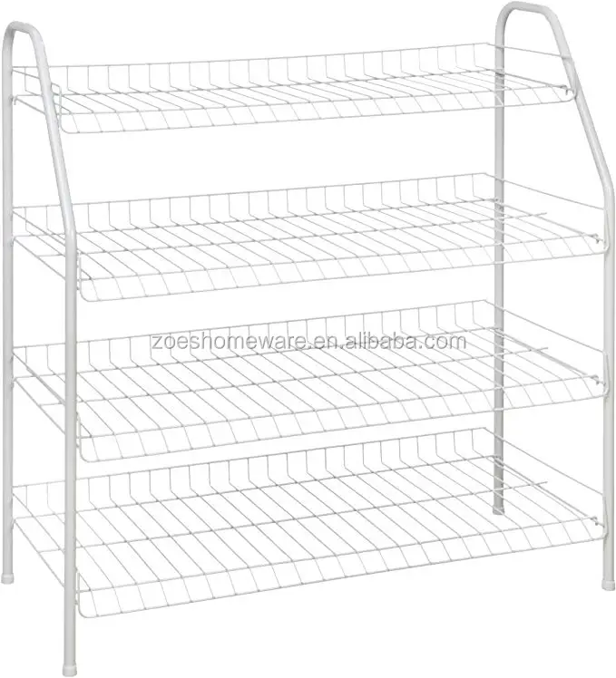 Metal Steel 4tier Shoe Rack Storage Organizer Shelf For Home Shoe