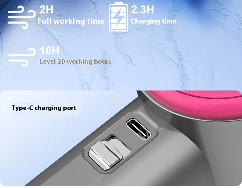 Handheld Foldable Portable Fan, USB, 4000mAh - detail 14