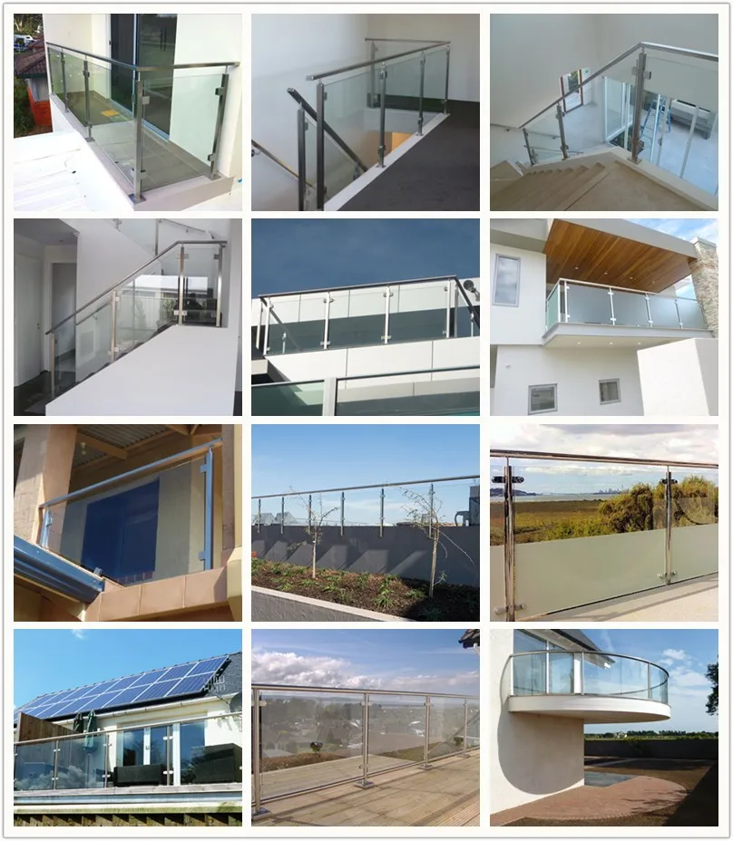 Safety fence Glass Guardrail Balcony Railing of Modern Glass Baluster Outdoor Wall Balustrade Design details