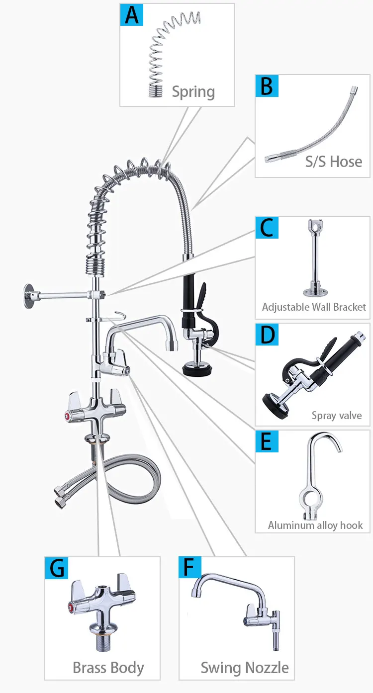 Pds Commercial Style Classic Kitchen Dishwasher Water Supply Kit Single