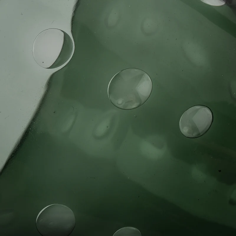 green colored glass candle votives with bubble finish