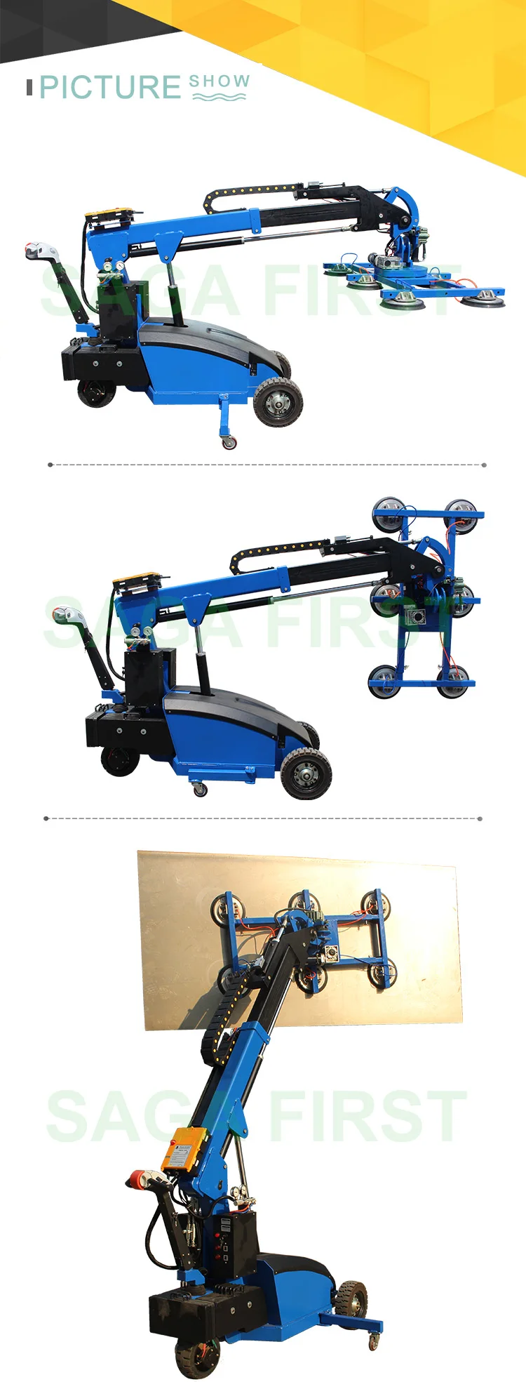1000kg Manual Swing Lift Arm Lift Crane Marble Glass Stone Slab Lifter