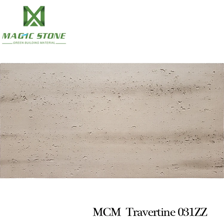 Light Weight  Light Grey Travertine Commercial High Building And Office Interior Fireproof Stone