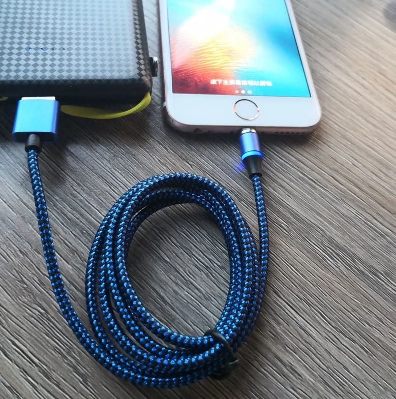 ZICAS fast charge OEM Custom logo 360 degrees strong LED charging phone charger usb cable magnetic for micro - ANKUX.COM