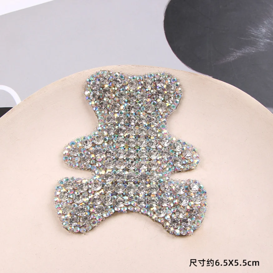 Custom Free sample rhinestone iron on embroidered angel fairytale crystal patch