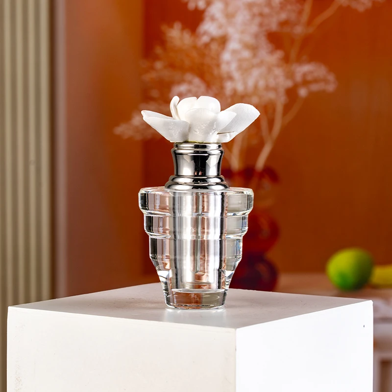 product elegant crystal perfume bottle with floral decoration new fashionable empty glass bottle 3ml crystal crafts product-6