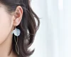 Petal earrings September promotion S925 silver earrings ear line Petal Wavy Sweet studs wholesale