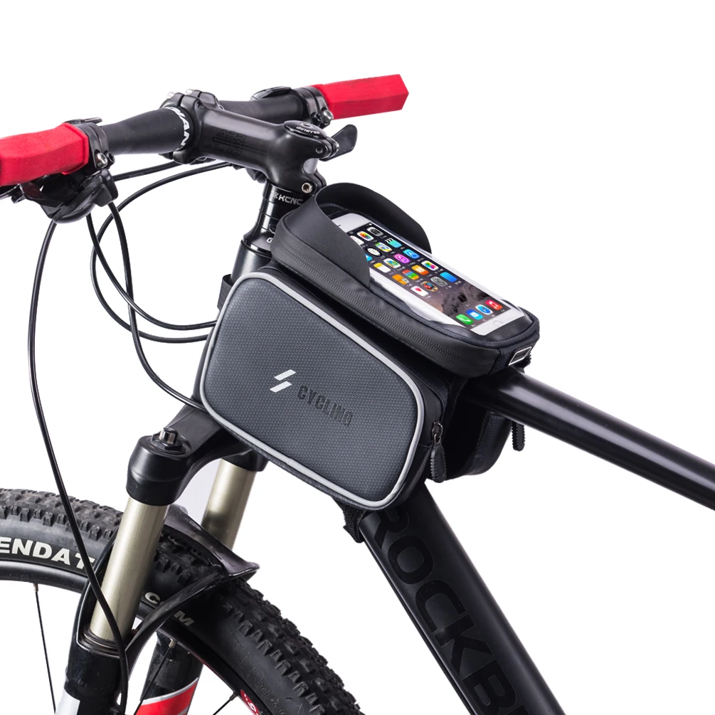 6.2-inch PU Fabric Carbon Fiber Grain TPU Touch Screen Cycling Bag Waterproof Bag