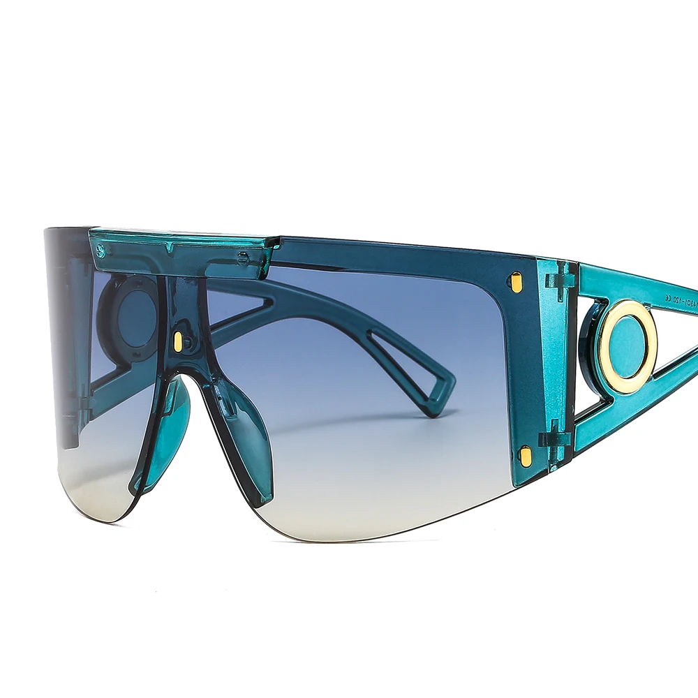 

VASHAP 2088 unique oversized sunglasses one piece plastic metal shades clear vintage women men retro sports sun glasses UV400, Mix color