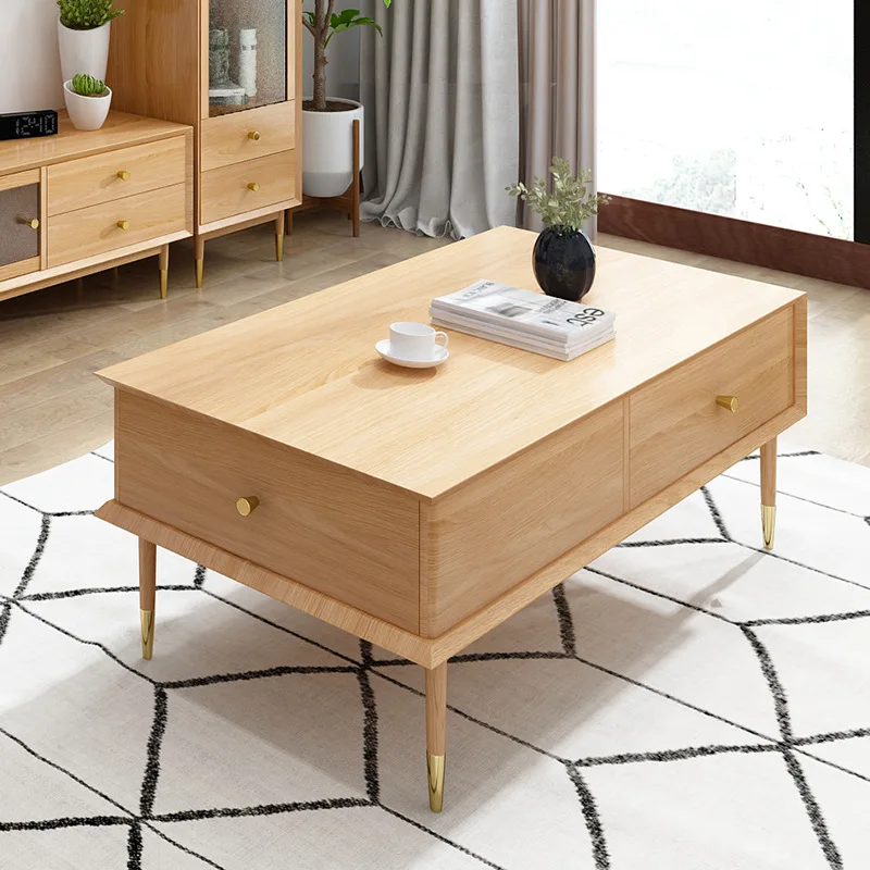 product-2020 nordic style wooden furniture coffee table wood top table for living room true wood tea-1