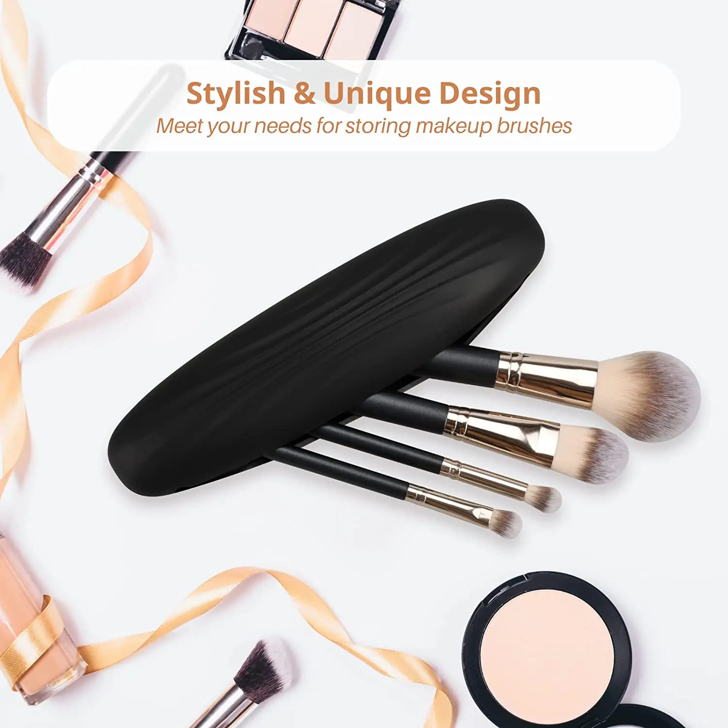 Portable Silicone Travel Makeup Brush Holder Soft And Sleek Silicone Makeup Brush Bag Reusable