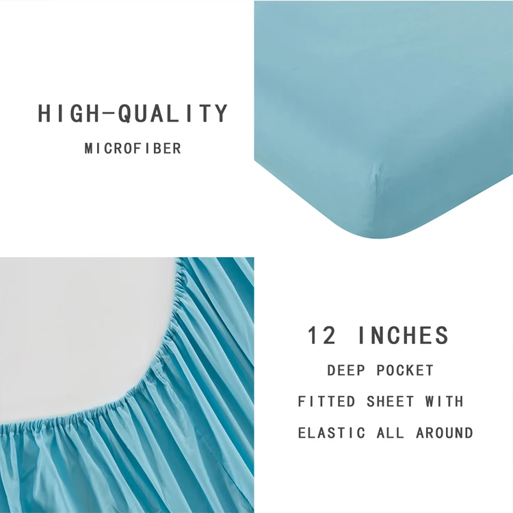 Amazon Hot Sale Microfiber Polyester Bed Sheet Set In Solid Color Buy