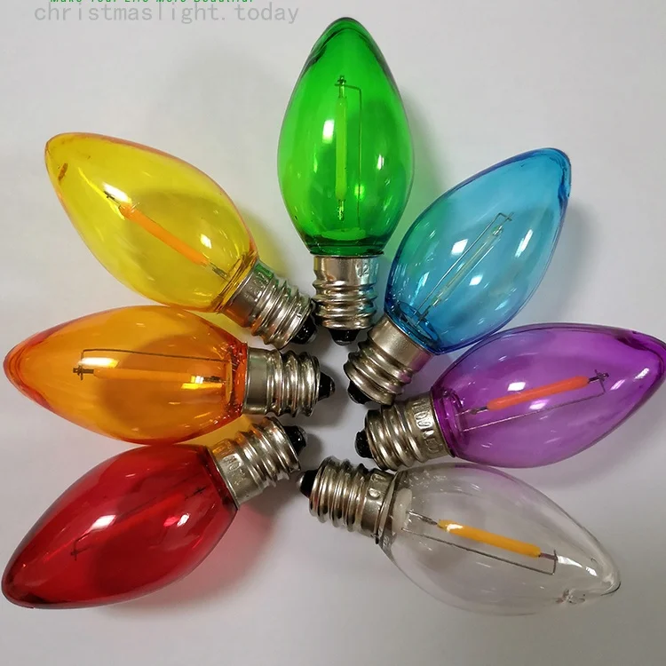 Replacement Bulbs  C9 LED filament  E17 Clear Multi Colors  Candelabra Christmas String Light Xmas lights BULBS